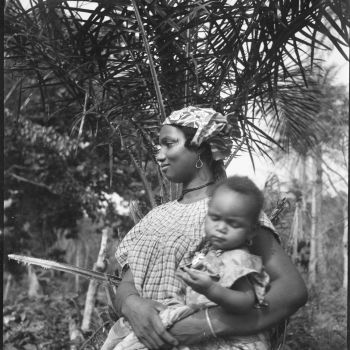 Guinée - Fotoba - portrait d'une femme avec un enfant - 1948