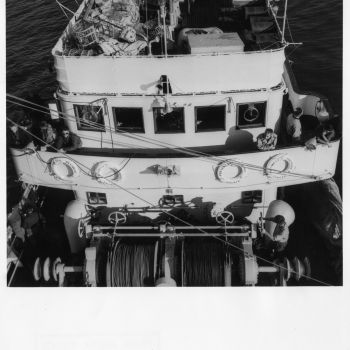 Navire océanographique Président Théodore Tissier - communication avec la tourelle Galeazzi - 1958-1959
