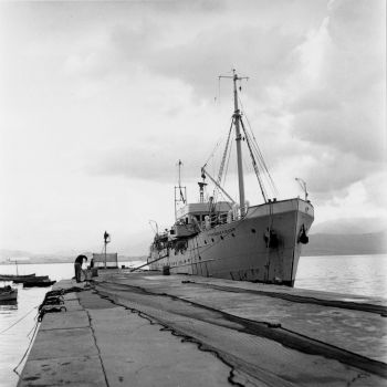 Ajaccio - navire océanographique Président Théodore Tissier à quai - 1958-1959