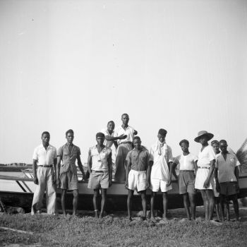 Guinée - portrait d'une équipe de pêcheurs - 1946-1949