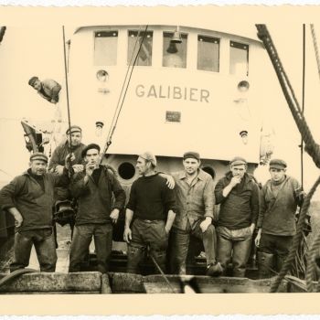 Chalutier Galibier - portrait d'équipage - 1958