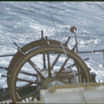 Navire océanographique Président Théodore Tissier - la barre à roue - 1958-1959