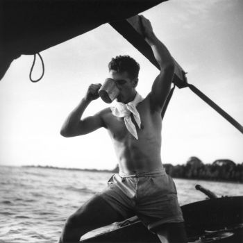 Guinée   Jean Claude Daveau à bord du voilier johanna 1949