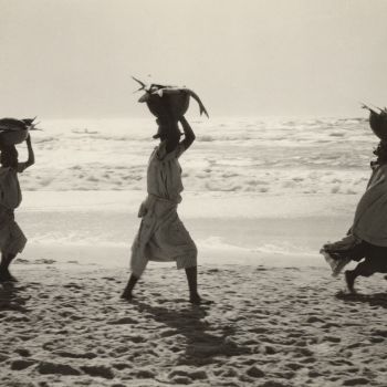 Sénégal Saint Louis   femmes transportant du poisson dans des calebasses 1942 1949